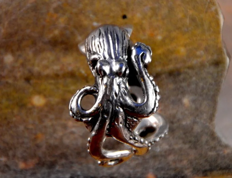 silver zilver octopus ring
