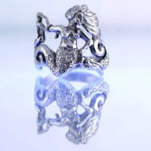 Zeemeermin ring sieraden met zee thema