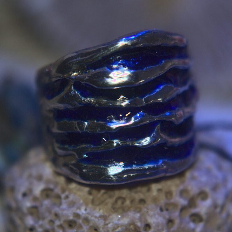 Ring met blauw emaille