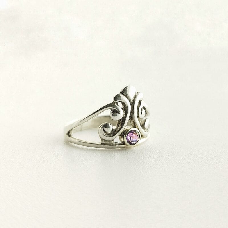 Tiara ring met amethist - Afbeelding 3